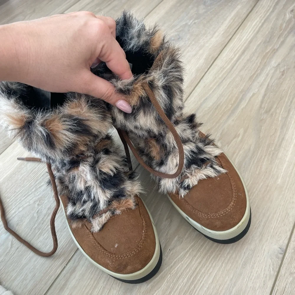 Cougar Cheetah Fur Boots